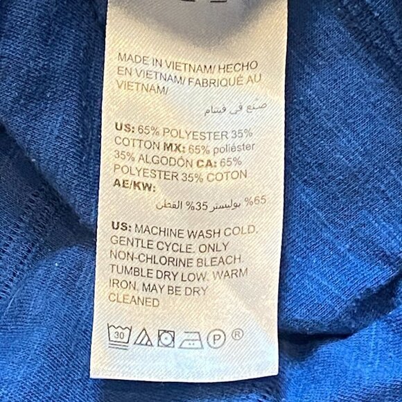 Bundle of 3 Chico's Short Sleeve Tee Tops Sz 2(L/12) Blues & White #316A - Picture 4 of 5